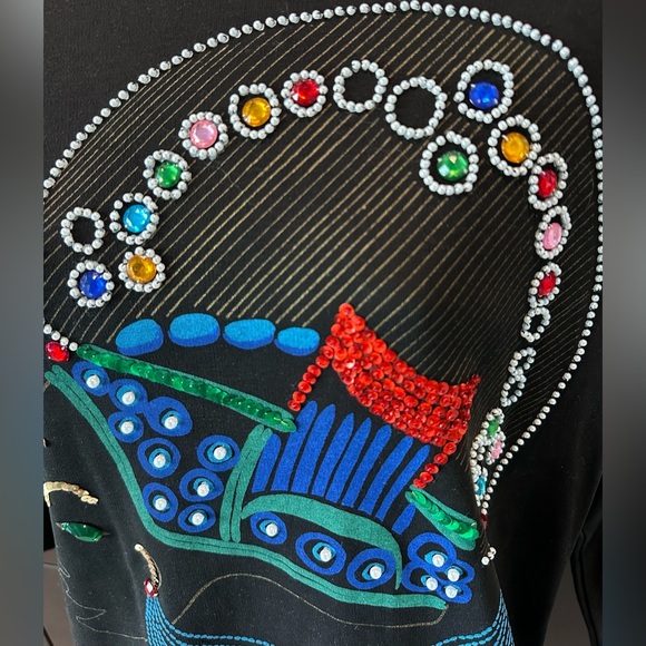 Oleg Cassini Milano NY Knit Sophisticates Vintage Sequin Beaded Woman Top - Picture 2 of 5